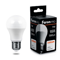 Лампа светодиодная Feron.PRO LB-1007 Шар E27 7W 6400K 38025