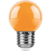Лампа светодиодная Feron LB-37 Шарик E27 1W оранжевый 38124