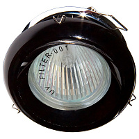 Светильник потолочный, JCDR G5.3 с черным стеклом, хром, с лампой, DL225-BK 19547