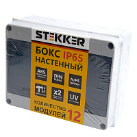 Бокс настенный STEKKER EBX50-1/12-65 12 модулей, пластик, IP65 39191