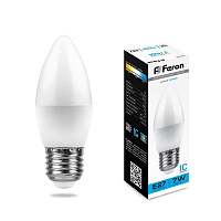Лампа светодиодная Feron LB-97 Свеча E27 7W 6400K 25883