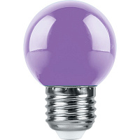 Лампа светодиодная Feron LB-37 Шарик E27 1W фиолетовый 38125