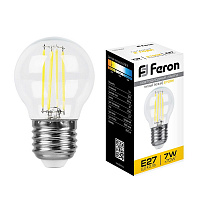Лампа светодиодная Feron LB-52 Шарик E27 7W 2700K 25876
